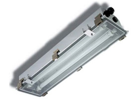 Lighting fixture for fluorescent tubesGlass/Stainless steel series (EXEL-V...S)